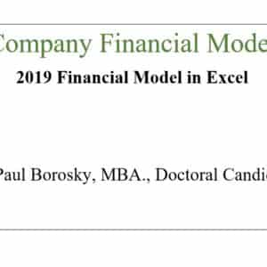 Financial Model by Paul Borosky, MBA.