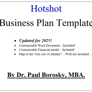 Hot Shot Business Plan Template by Dr. Paul MBA