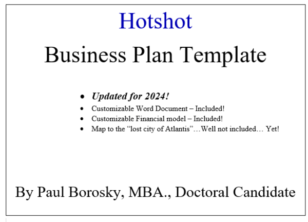 Hot Shot Trucking Business Plan Template Updated for 2024!