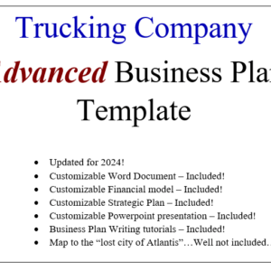 Trucking Company Advanced Business Plan Template for 2024