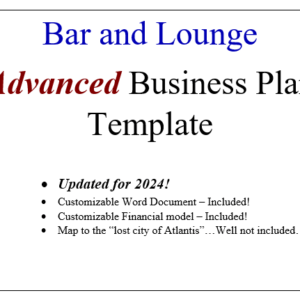 Advanced bar and lounge business plan template 2024!