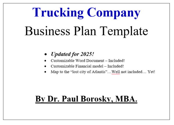 Dr. Paul's Trucking Company Business Plan Template
