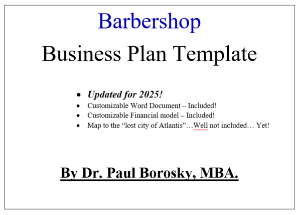 Dr. Paul's Barbershop Business Plan Template