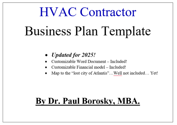 Dr. Paul's HVAC Contractor Business Plan Template