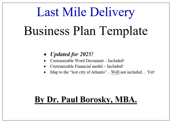 Dr. Paul's Last Mile Delivery Business Plan Template