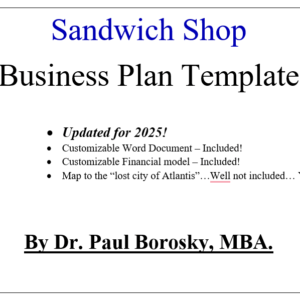Dr. Paul's Sandwich Shop Business Plan Template