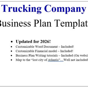 Trucking Company Business Plan Template 2026